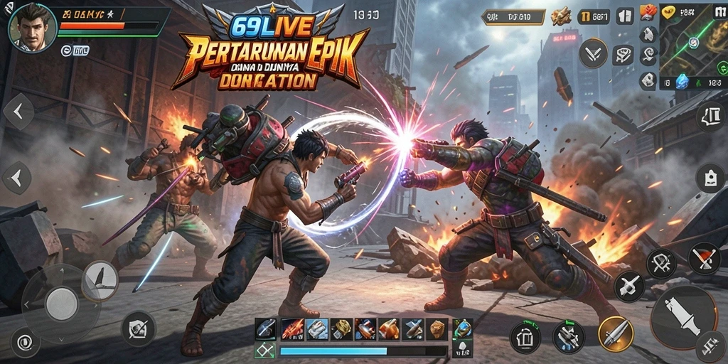 Tampilan gameplay menegangkan dan seru dari 69LIVE dengan aksi berkelas.