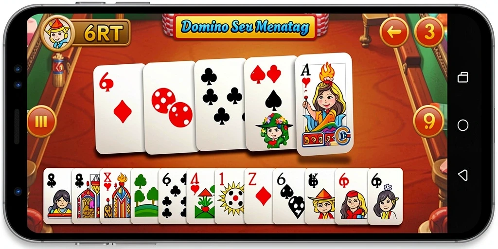Tampilan gameplay Domino yang menarik di 6RT.