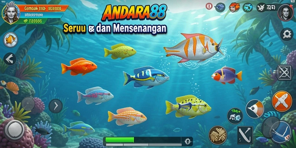 Tampilan gameplay Tembak Ikan yang seru dan penuh aksi.