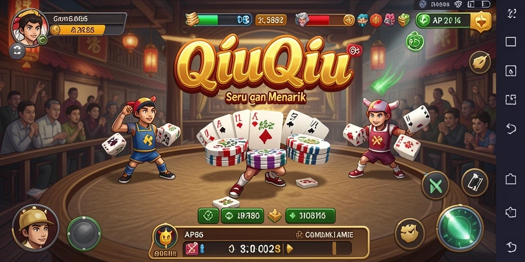 Screenshot menampilkan gameplay QiuQiu yang menegangkan dan menarik.