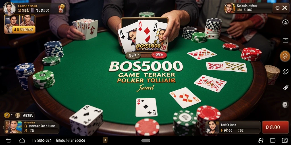 Tangkapan layar gameplay Poker yang mendebarkan di BOS5000.