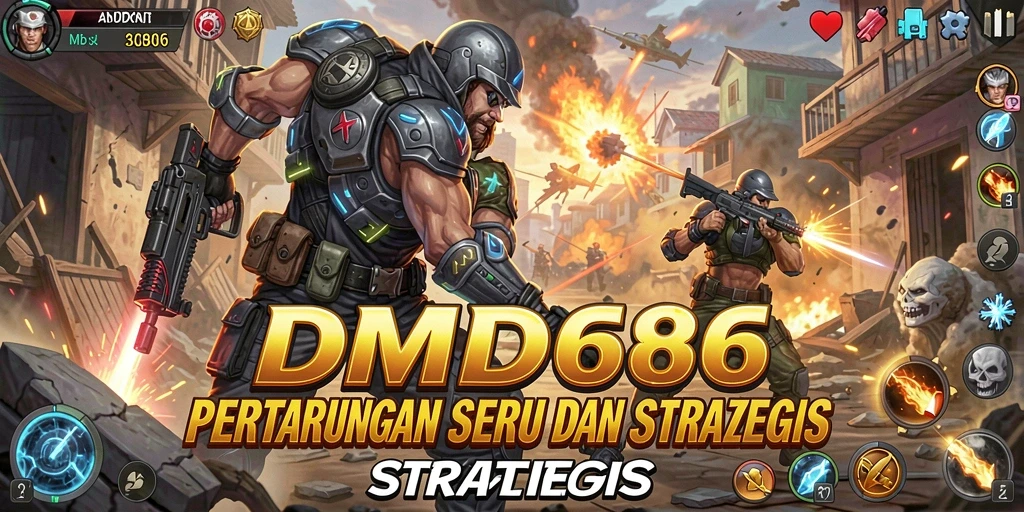 Gameplay pertarungan yang menarik dan seru dalam DMD686.