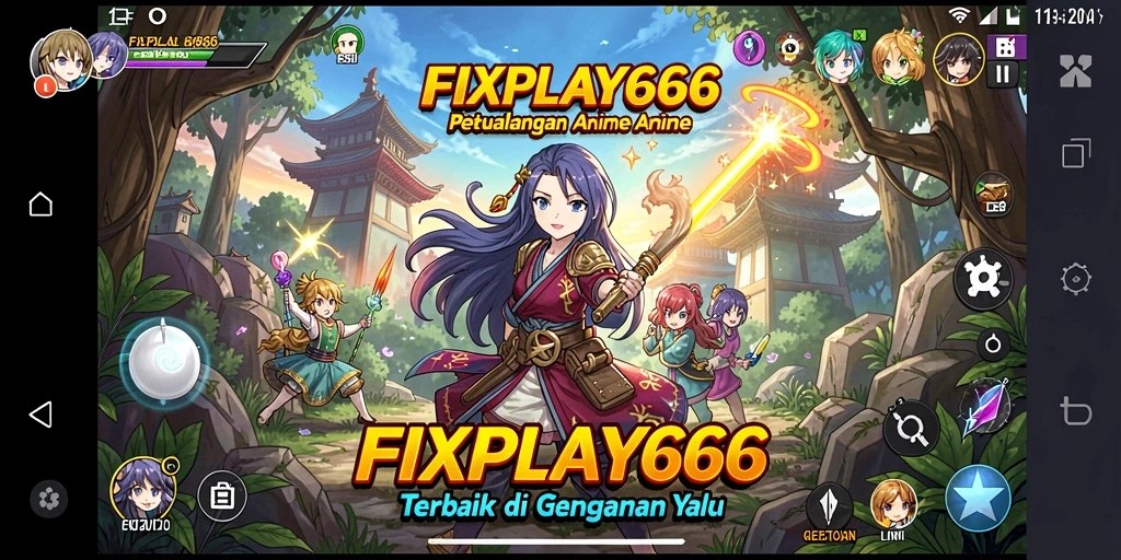 Tampilan gameplay FIXPLAY666 yang menampilkan aksi seru karakter anime.