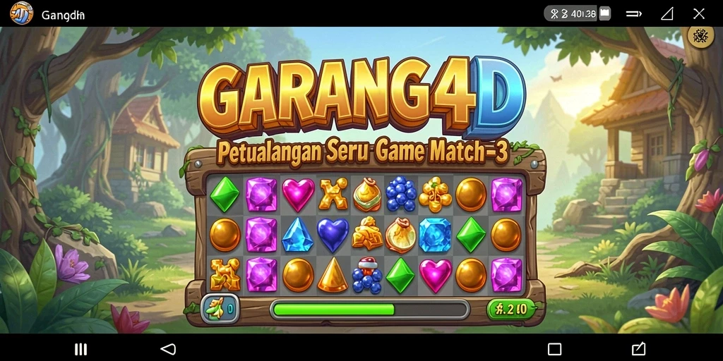 Tampilan screenshot GARANG4D menampilkan gameplay seru di level Match-3.