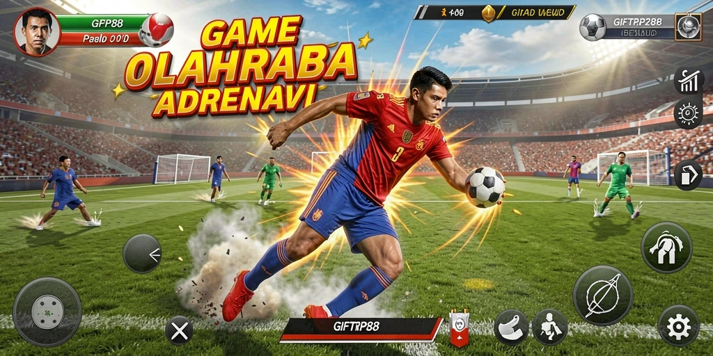 Screenshot menampilkan aksi seru dalam pertandingan olahraga di GIFTRP288.