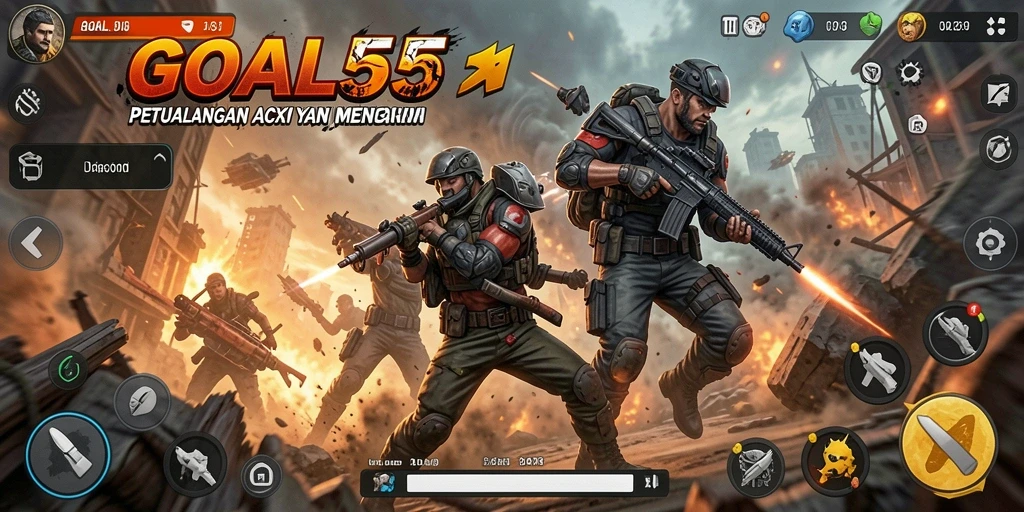 Tampilan mendebarkan gameplay GOAL55 dengan aksi yang intens.