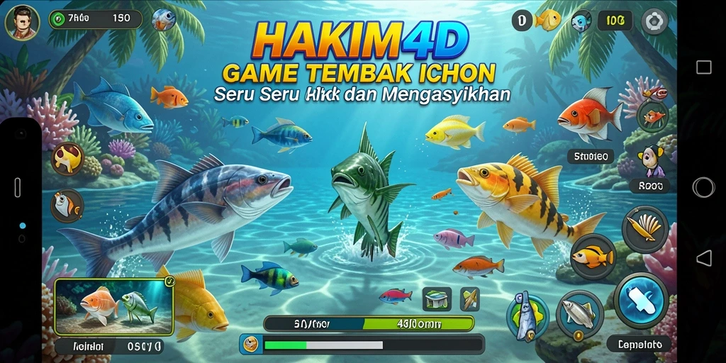Gameplay seru HAKIM4D dalam menembak ikan.