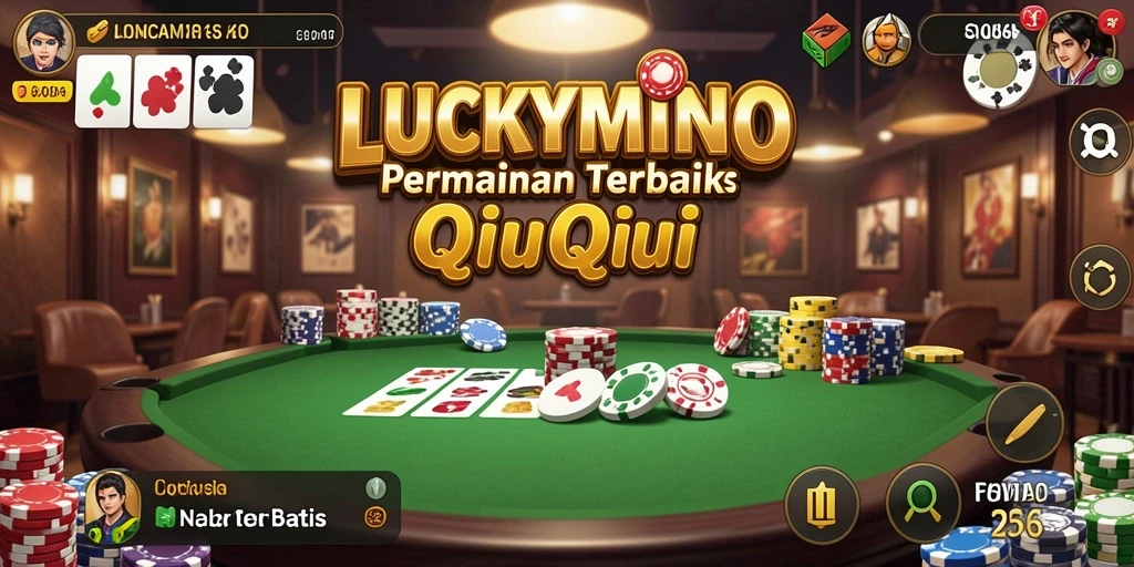Screenshot utama LUCKYMINO menampilkan serunya permainan QiuQiu.