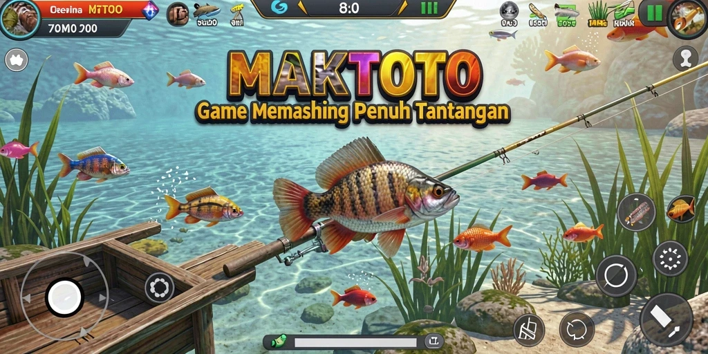 Gameplay seru dalam memancing dengan berbagai teknik.
