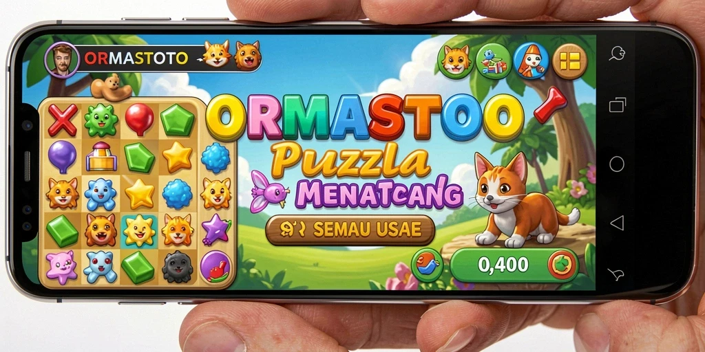 Screenshot gameplay ORMASTOTO menampilkan tantangan Puzzle yang menarik.