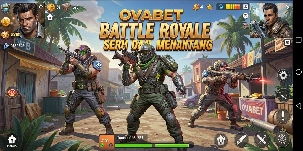 Tampilan gameplay seru di OVABET dengan aksi Battle Royale yang mendebarkan.