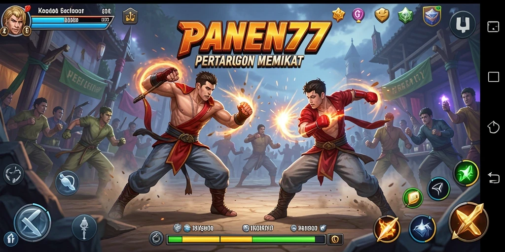 Tampilan aksi pertarungan seru dalam gameplay PANEN77.