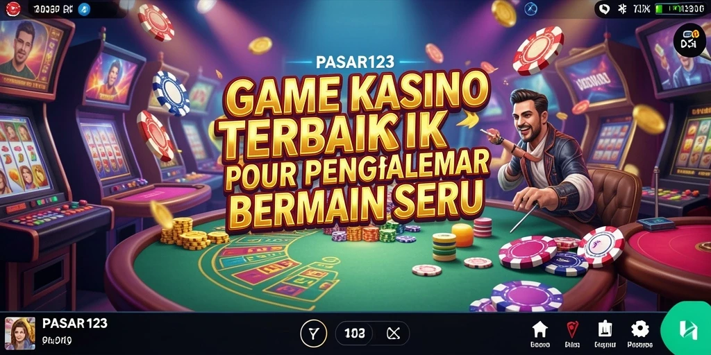 Screenshot utama PASAR123 menunjukkan gameplay Kasino yang mendebarkan.