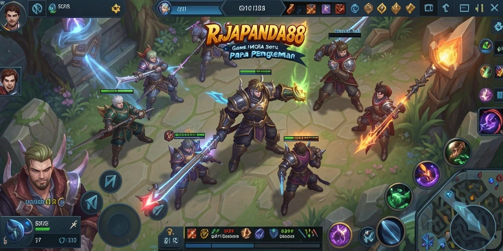Tampilan gameplay seru dari RAJAPANDA88, menunjukkan aksi pertempuran yang intens.