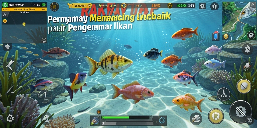 Tampilan gameplay RAKYATJP yang menakjubkan saat menangkap ikan.