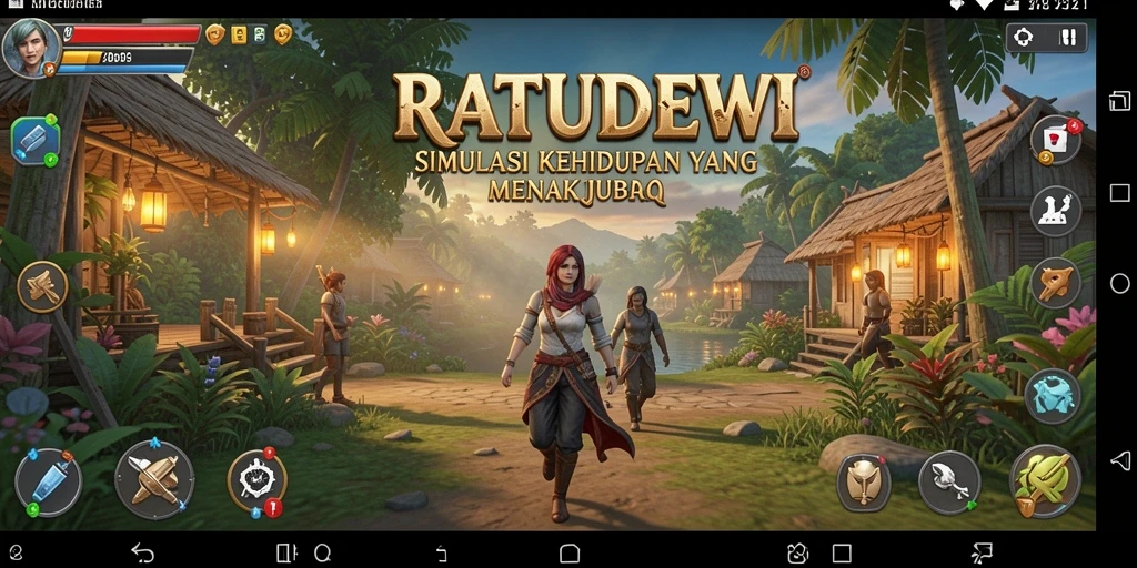 Tampilan gameplay menarik pada RATUDEWI dengan pengalaman simulasi yang mendalam.