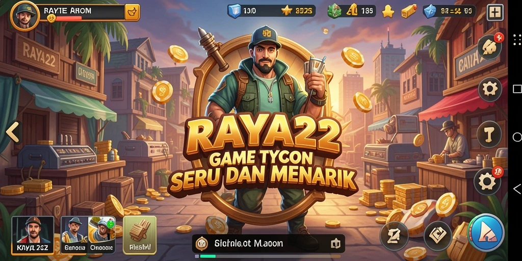 Screenshot gameplay RAYA22 menunjukkan keseruan membangun empire Tycoon.