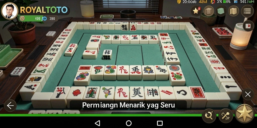 Tangkapan layar gameplay ROYALTOTO menampilkan para pemain beraksi di papan Mahjong.