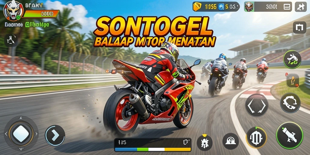 Tampilan gameplay seru dari balapan motor di SONTOGEL.