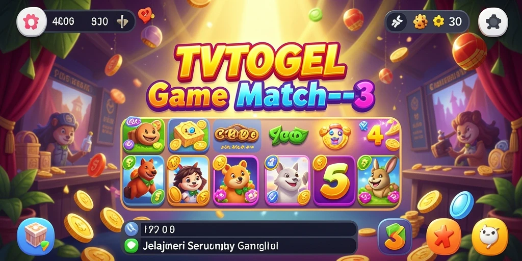 Screenshot gameplay TVTOGEL menampilkan keseruan mencocokkan elemen Match-3.